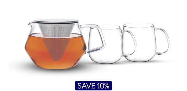 Kinto Glass Teapot + Two Kinto Glass Cups
